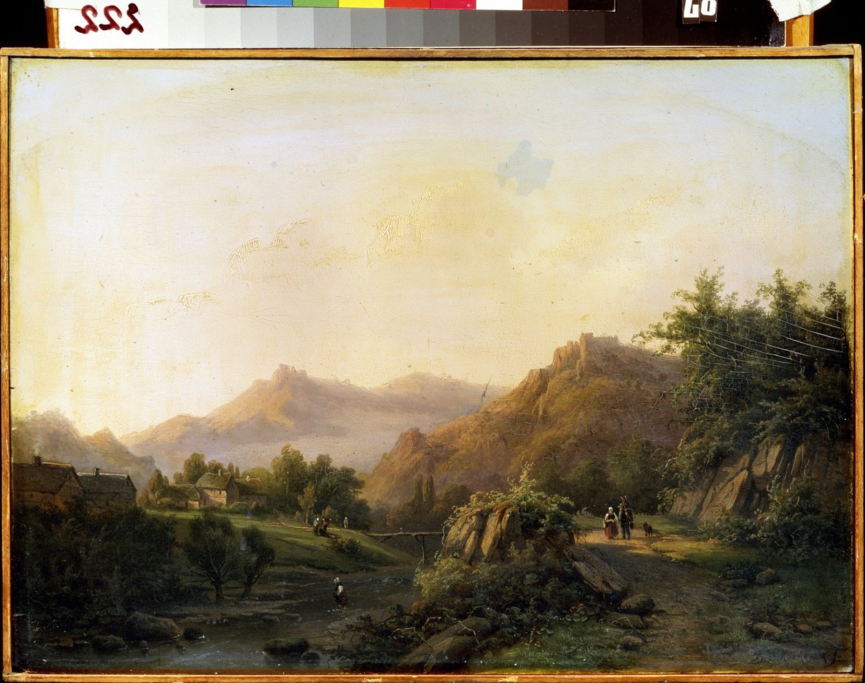 Paisaje con un camino. Pintura de Barend Cornelis Koekkoek (1803-1862). Óleo sobre tela. arte holandés. Museo de Arte M. Kroshitsky, Sebastopol (Sebastopol), Ucrania de Barend Cornelis Koekkoek