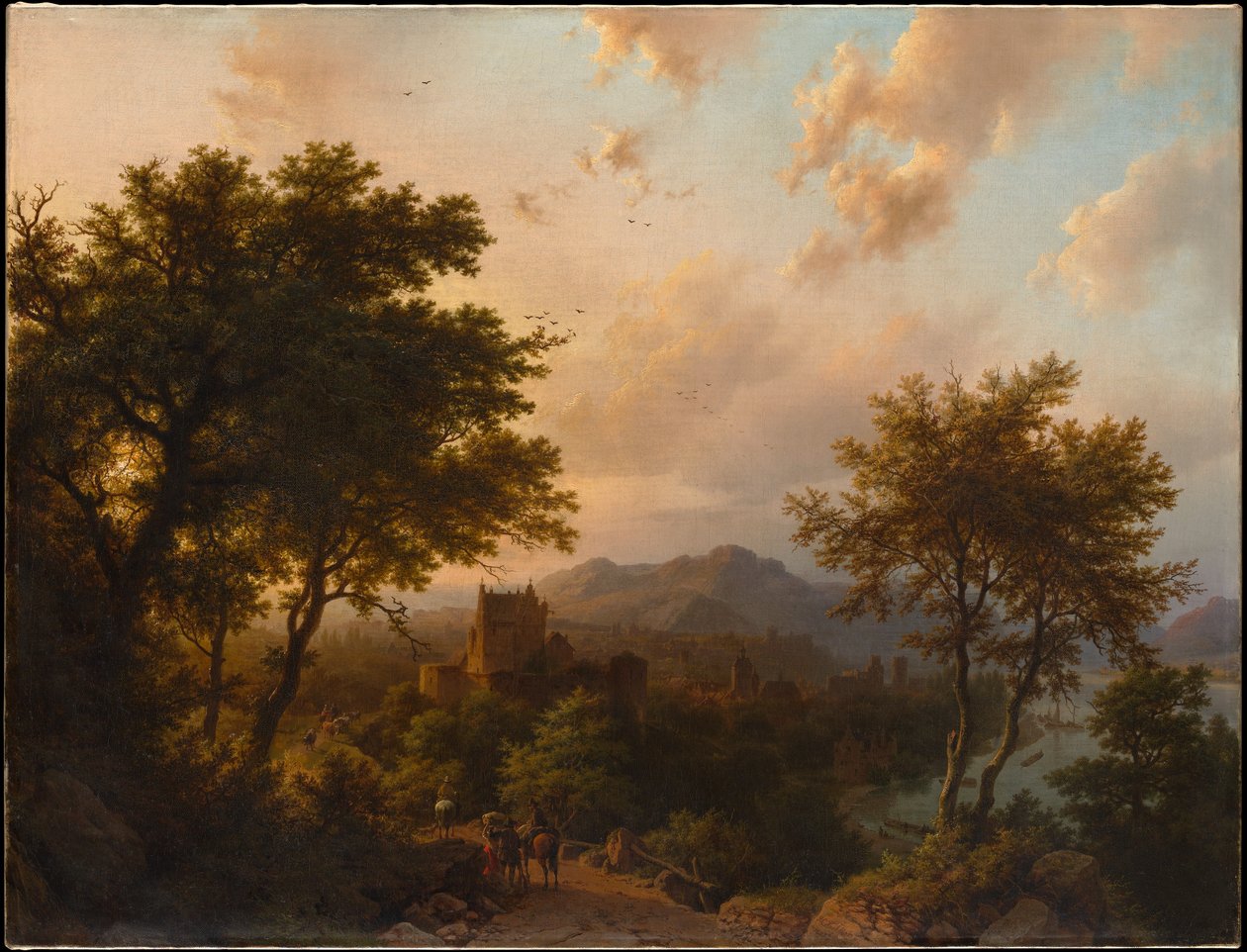 Puesta de sol en el Rin de Barend Cornelis Koekkoek