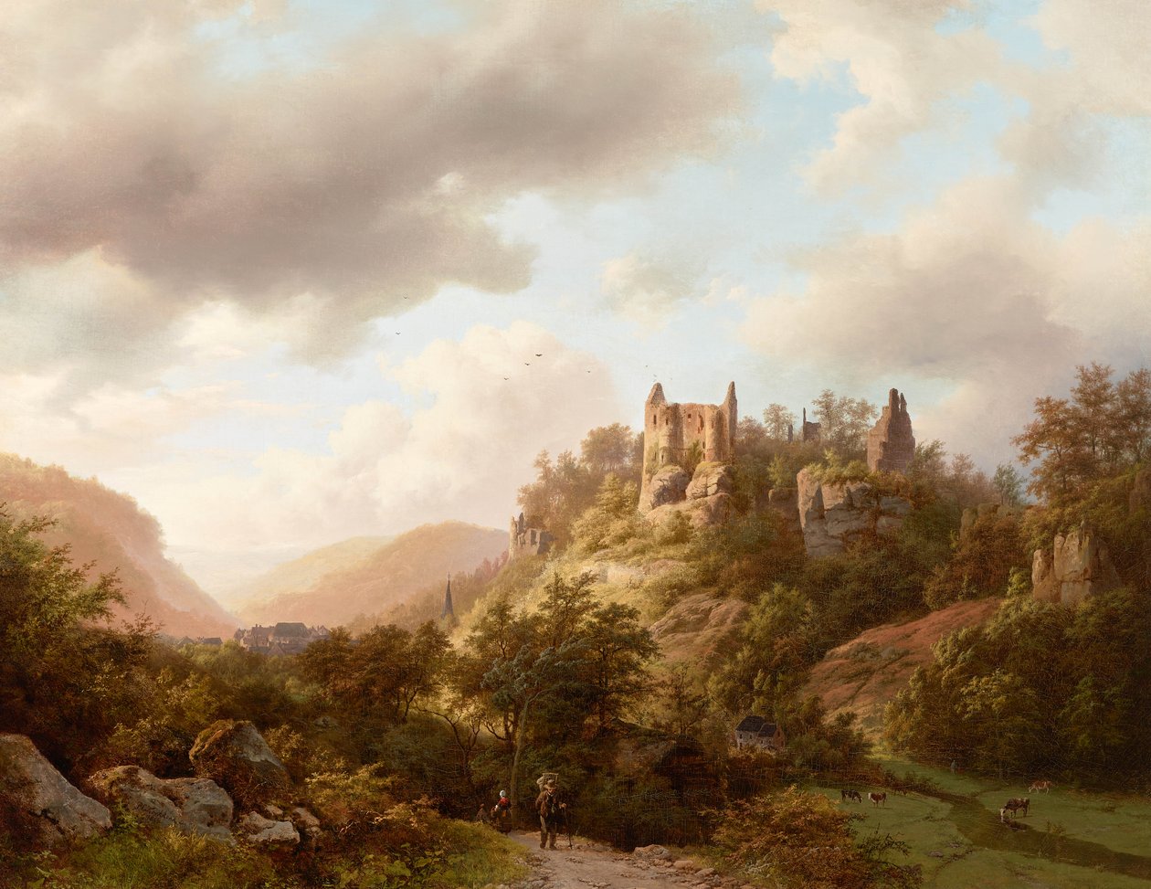 Vista del Castillo de Larochette, 1848 de Barend Cornelis Koekkoek