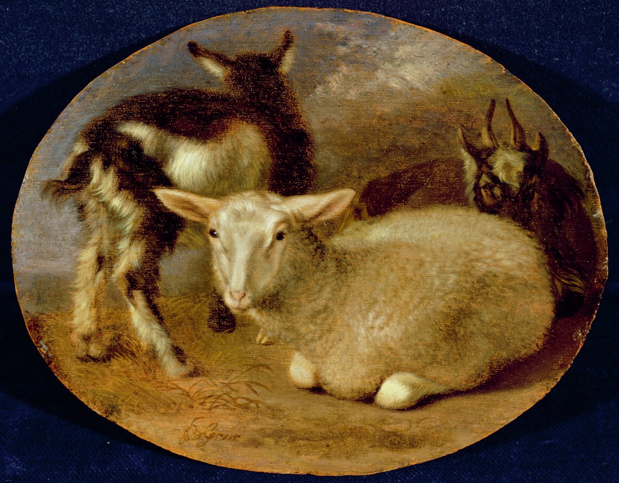 Un cordero con un cabrito y una cabra de Barend Graat