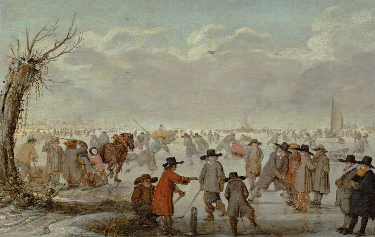 Juegos sobre el hielo 1654 (Óleo sobre tabla) de Barent Avercamp