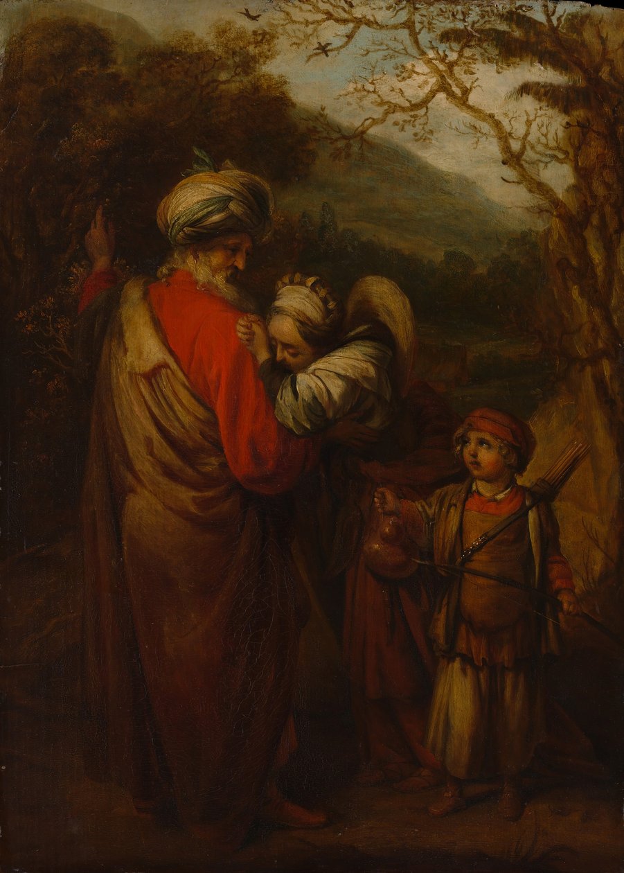 Abraham despidiendo a Agar e Ismael, 1658 de Barent Fabritius