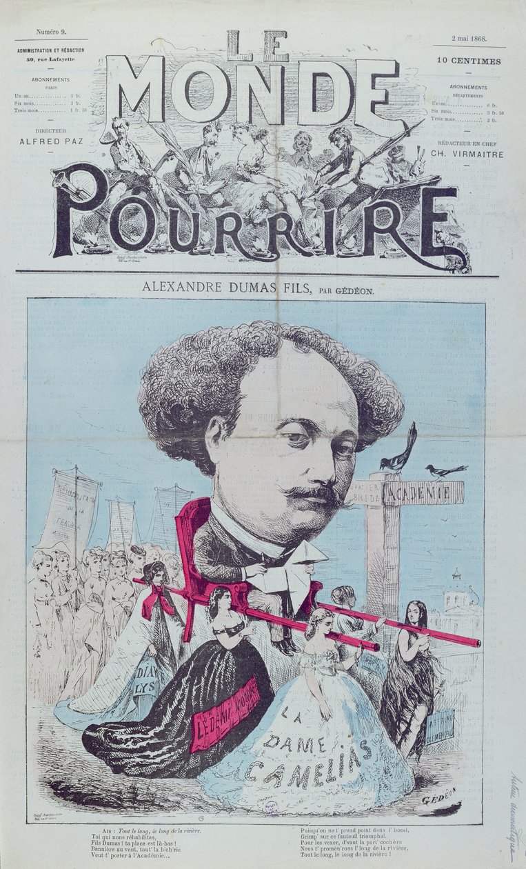 Caricatura de Alexandre Dumas, hijo para la revista 