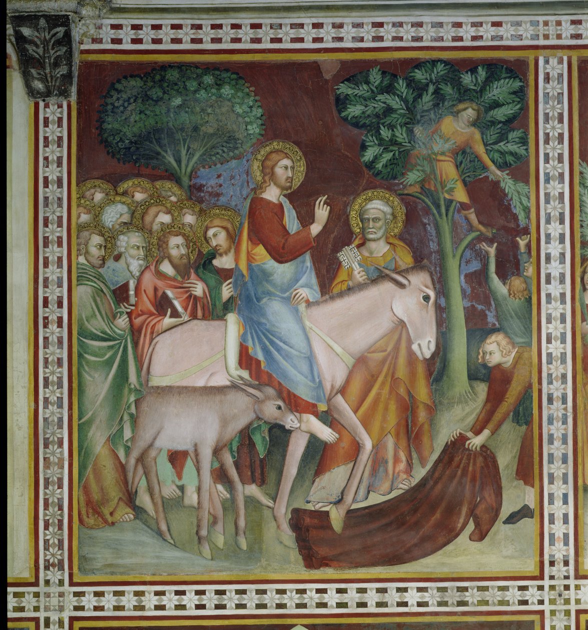 La entrada de Cristo en Jerusalén, de una serie de escenas del Nuevo Testamento de Barna da Siena