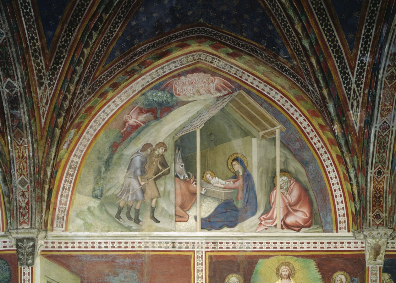 El Nacimiento de Cristo, de una serie de Escenas del Nuevo Testamento de Barna da Siena