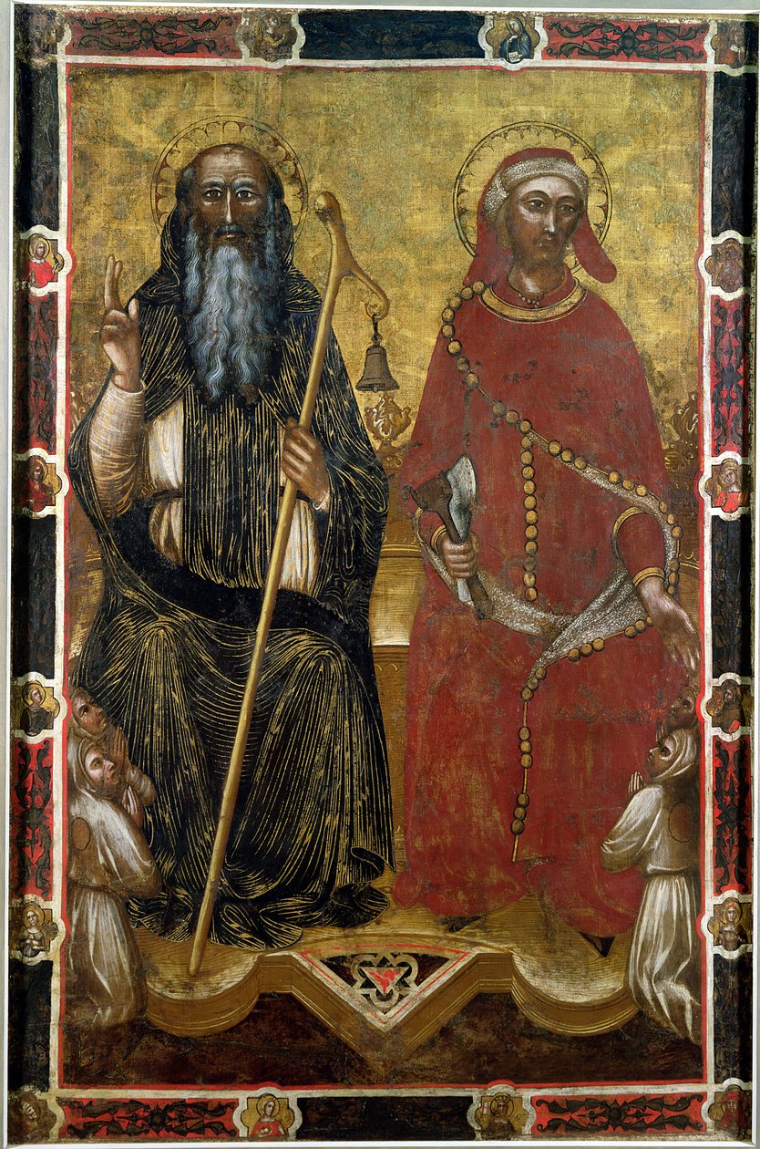 Santos Antonio Abad y Eligio - Estandarte procesional pintado de Barnaba da Modena