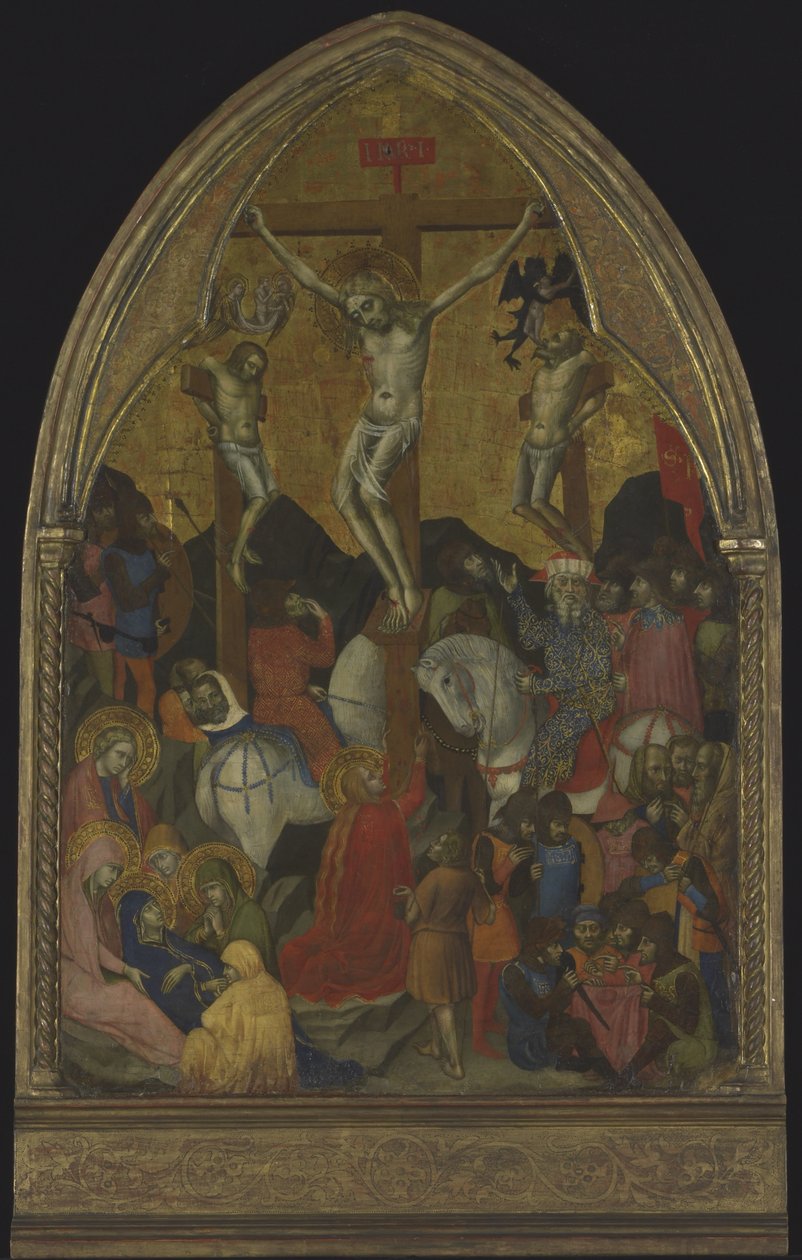 Crucifixión, c.1375 (temple y oro sobre madera) de Barnaba da Modena