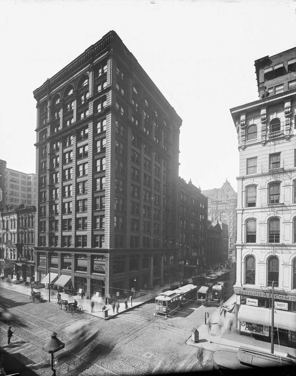 105 West Monroe Street, Chicago, Illinois, EE.UU., c.1895 (foto en b/n) de Barnes and Crosby