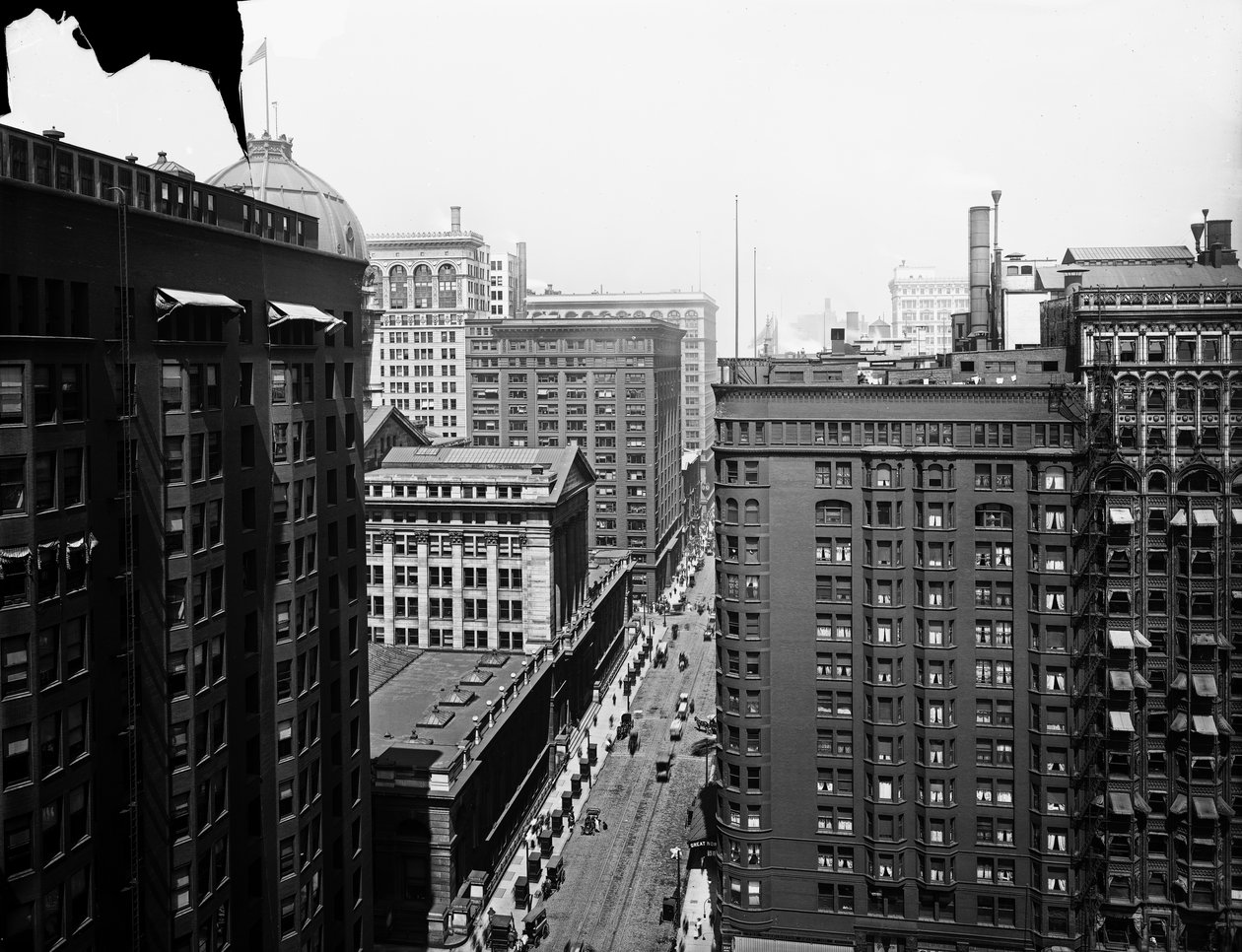 Calle South Dearborn, Chicago, Illinois, EE.UU., c.1905 (foto en b/n) de Barnes and Crosby