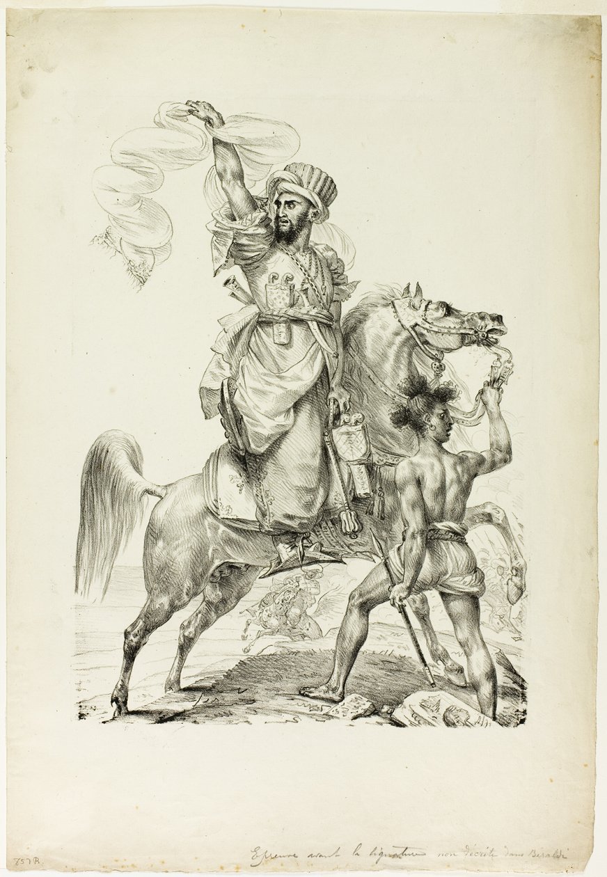 Jefe mameluco montado llamando por ayuda de Baron Antoine Jean Gros