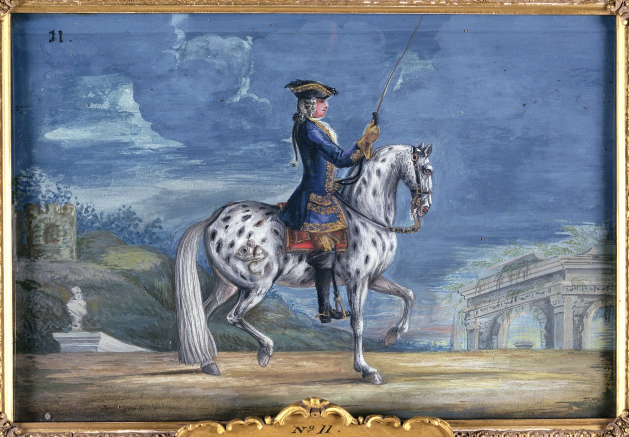 No. 11 Un caballo appaloosa de la Escuela Española de Equitación, del stud imperial en Bohemia de Baron Reis Eisenberg