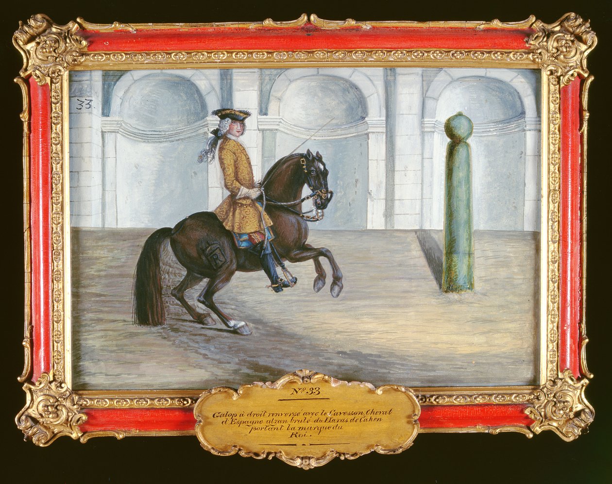 No. 33 Un caballo español de la Escuela Española de Equitación realizando un movimiento de doma de Baron Reis Eisenberg