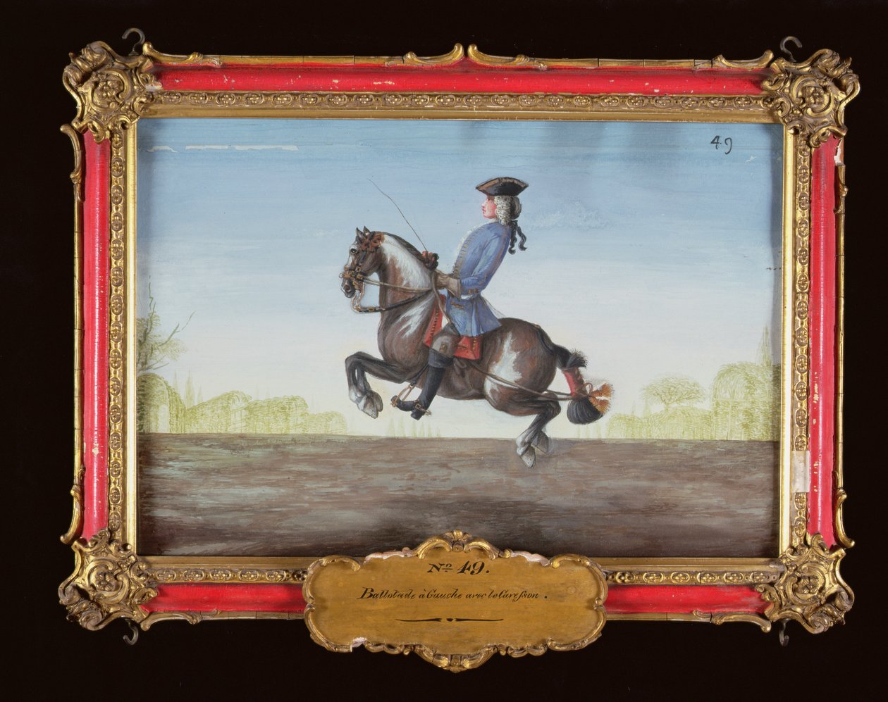 No. 49 Un caballo de la Escuela Española de Equitación realizando un movimiento de doma llamado Ballotade de Baron Reis Eisenberg