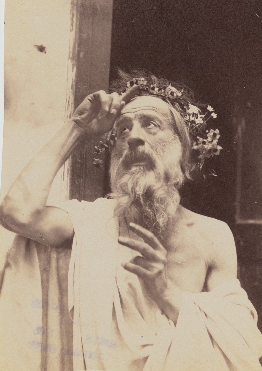 [Anciano con corona de flores] de Baron Wilhelm von Gloeden