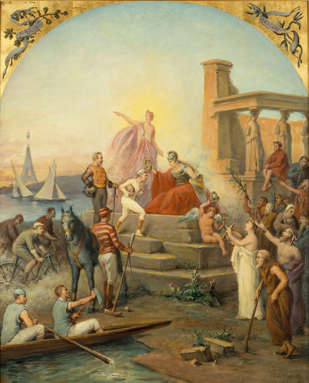 Alegoría de los deportes, 1896 de Baron de Coubertin Frédy Charles Louis