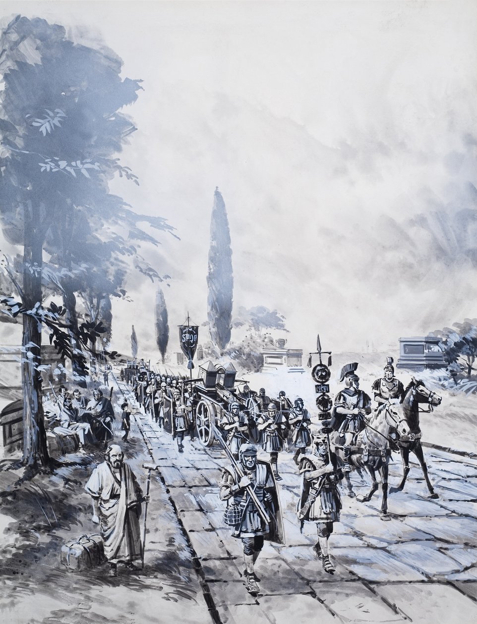 Una legión romana (gouache sobre papel) de Barrie Linklater