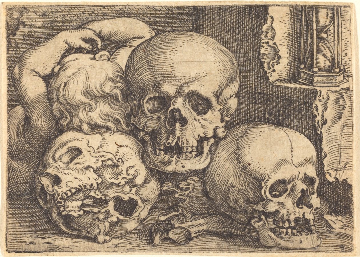 Niño con tres calaveras de Barthel Beham
