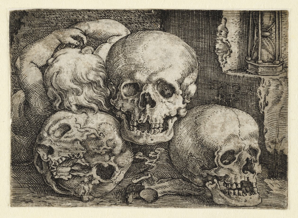 Niño con tres calaveras de Barthel Beham