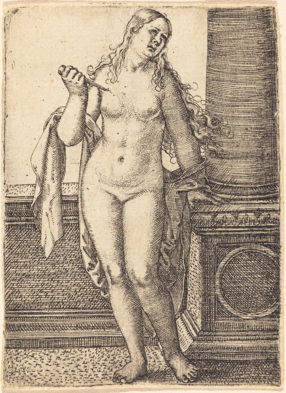 Lucrecia de pie junto a una columna de Barthel Beham