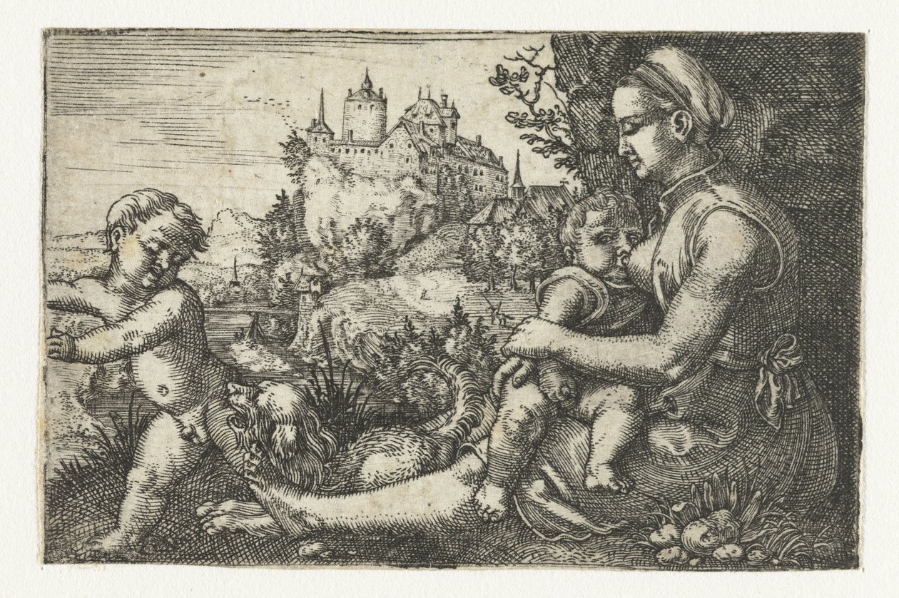 Madre con dos hijos de Barthel Beham