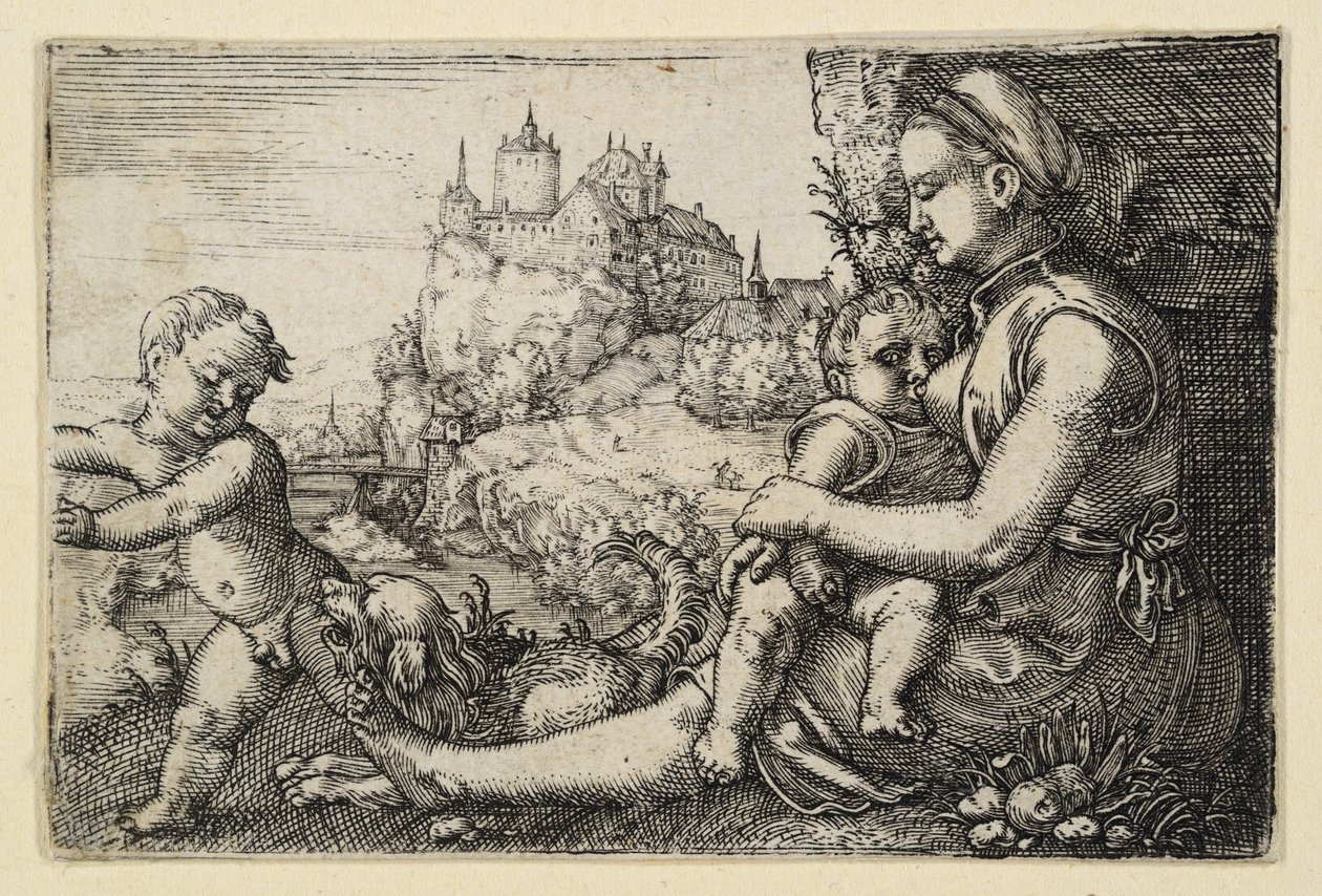 Madre con dos niños de Barthel Beham