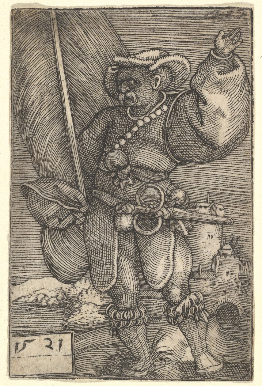 Abanderado con la mano izquierda levantada, principios del siglo XVI de Barthel Beham