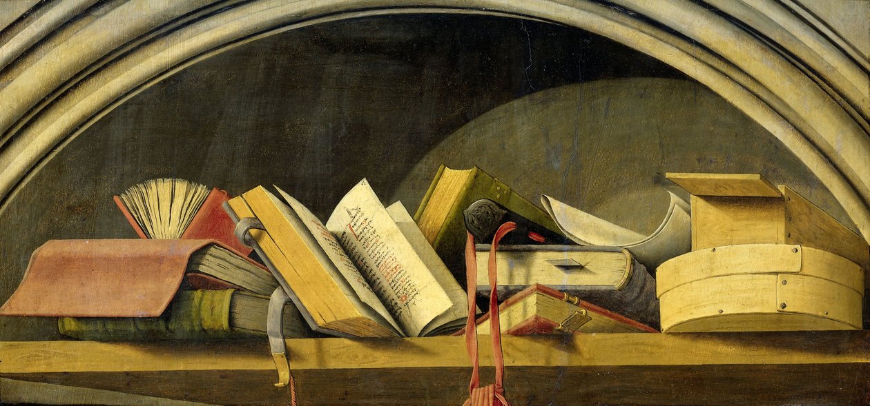 Naturaleza Muerta con Libros en un Nicho, 1442-45 de Barthelemy dEyck
