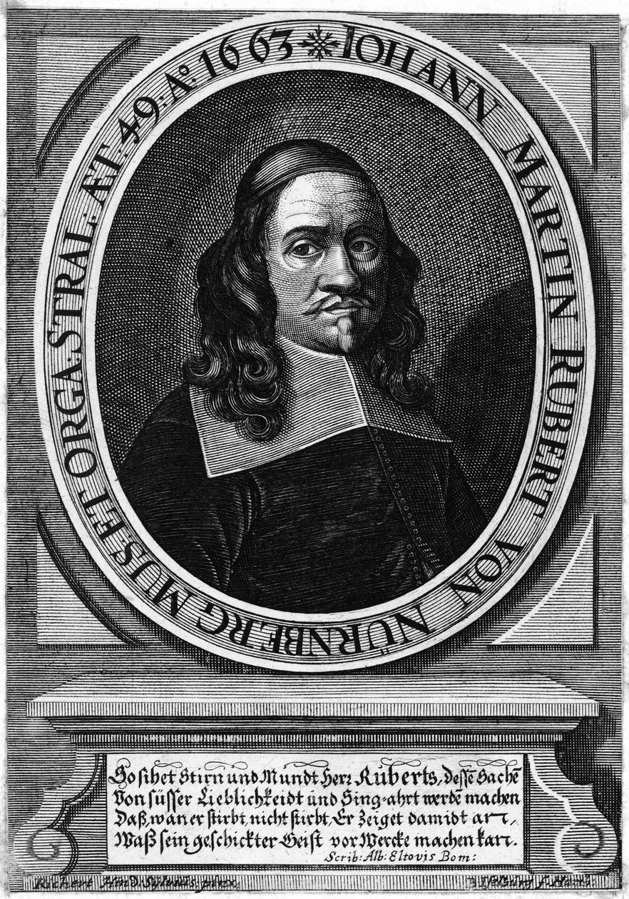 Organista y compositor Johann Martin Rubert (ca. 1614-1677) de Bartholomé Iselburg