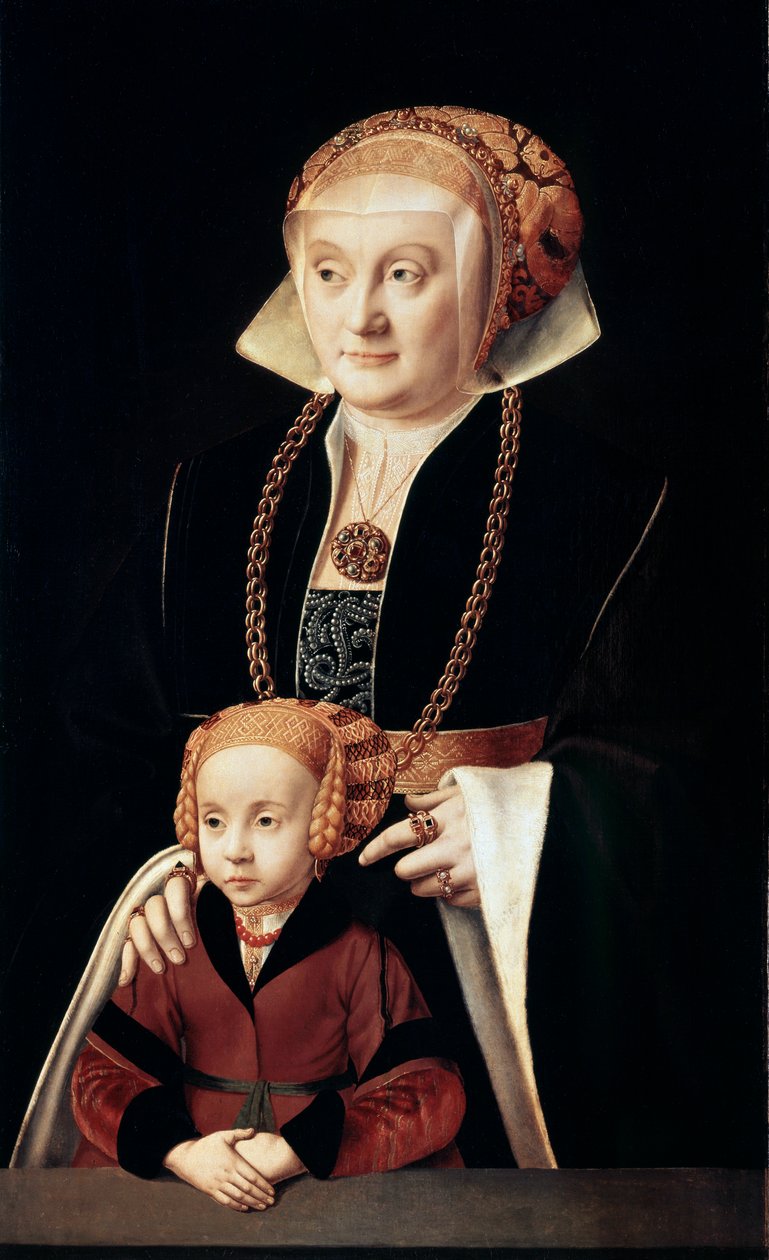Retrato de una Dama con Hija, c1530s-c1540s de Bartholomaeus Bruyn the Elder