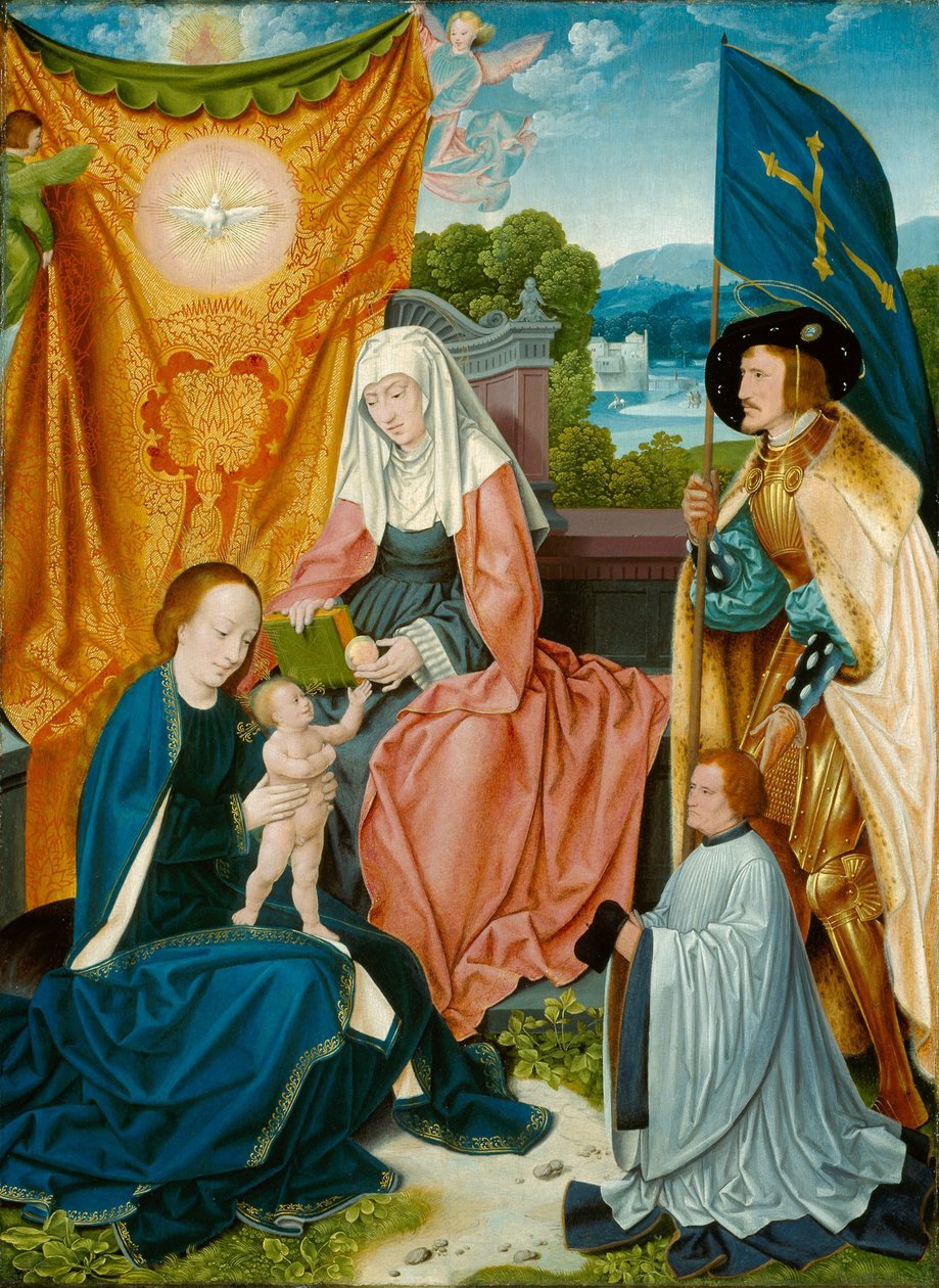 Virgen con el Niño y Santa Ana, San Gereón y un donante, c.1520 (óleo sobre tabla) de Bartholomaeus the Elder Bruyn