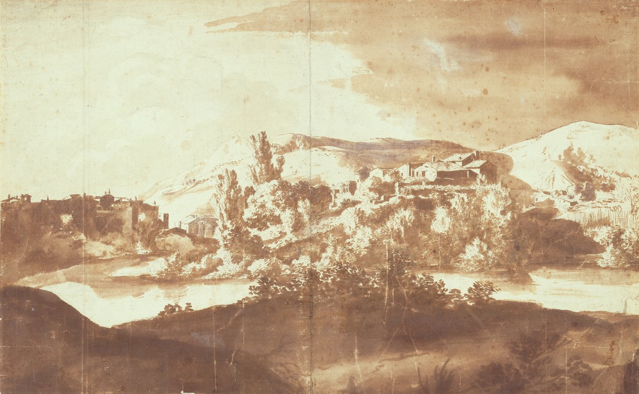 Pueblo italiano en un río, c.1627 de Bartholomeus Breenbergh