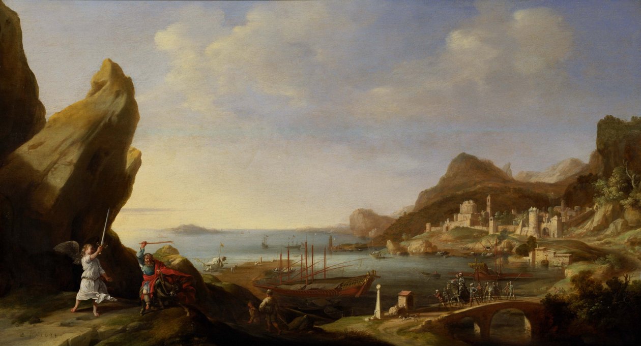 Paisaje costero con Balaam y el asno de Bartholomeus Breenbergh