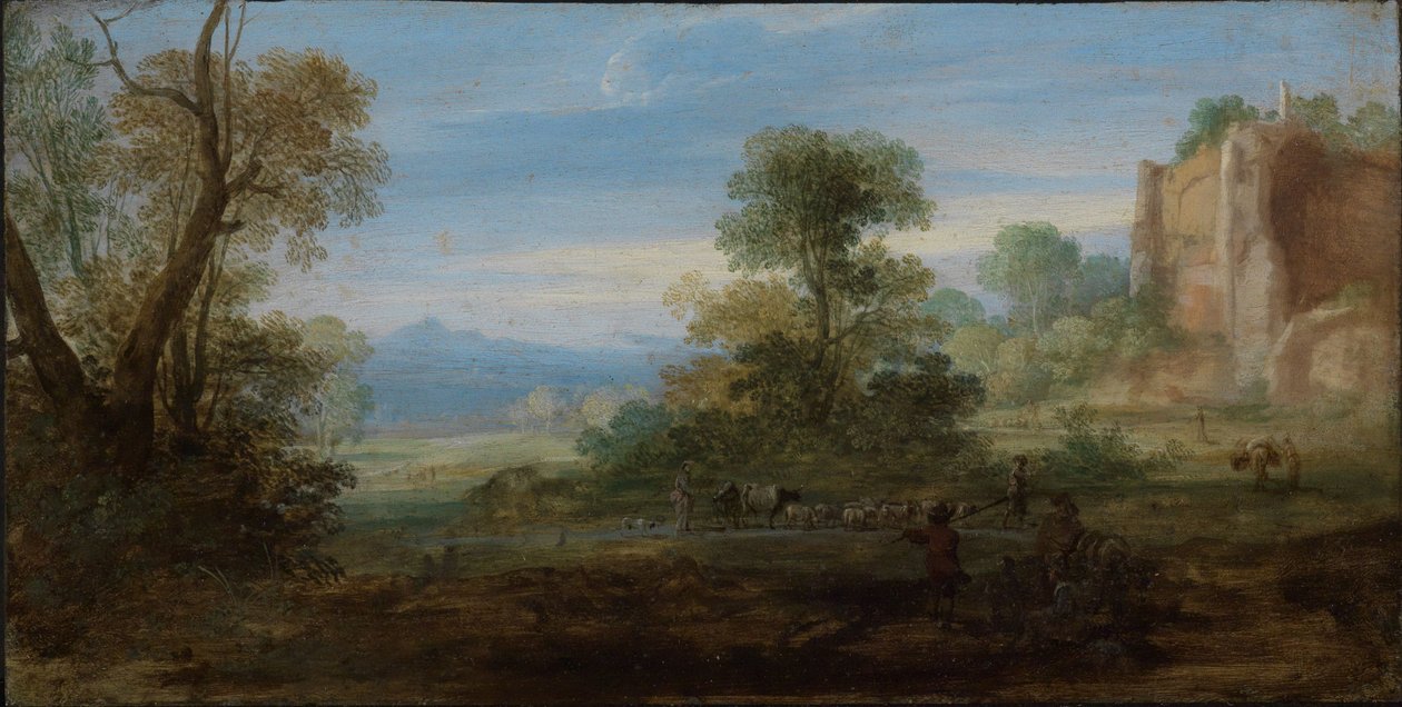 Paisaje italiano con ruinas antiguas de Bartholomeus Breenbergh
