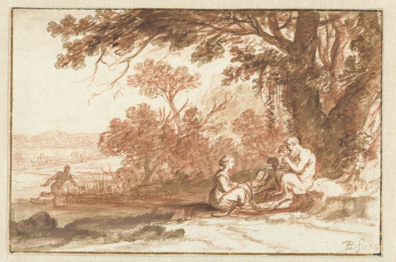 Paisaje con la ninfa Córcega y el sátiro de Bartholomeus Breenbergh