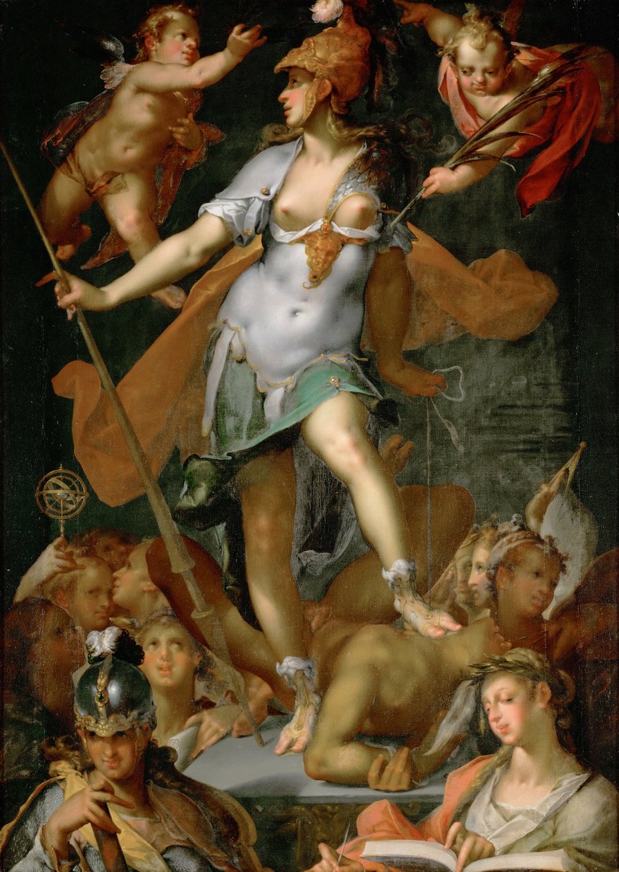 Alemán: Minerva victoriosa sobre la ignorancia Minerva victoriosa sobre la ignorancia de Bartholomeus Spranger