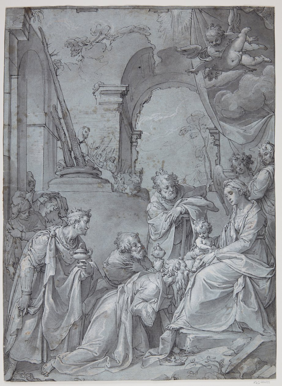 La adoración de los pastores de Bartholomeus Spranger
