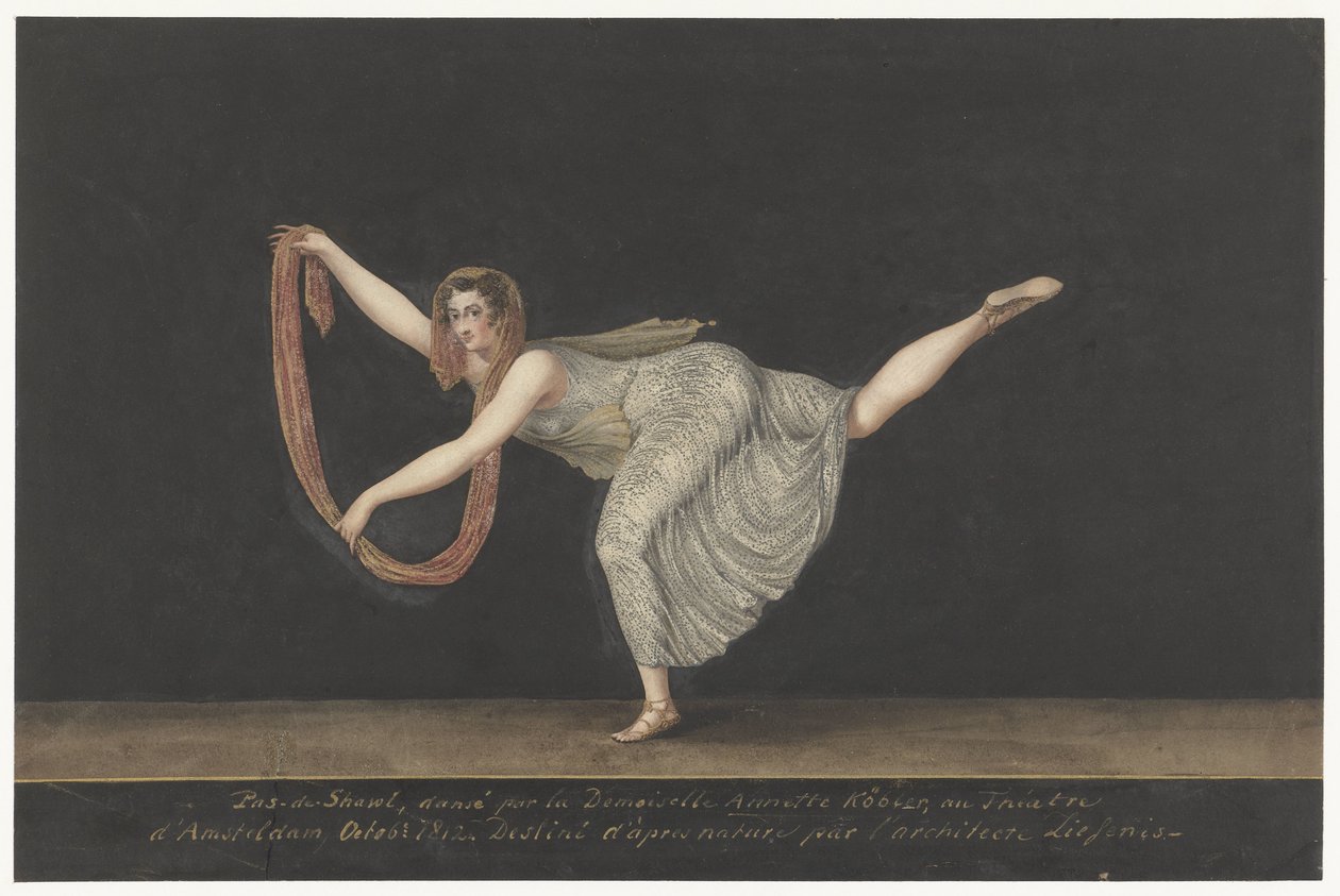 La bailarina Annette Köbler, intérprete de pas-de-shawl de Bartholomeus Ziesenis