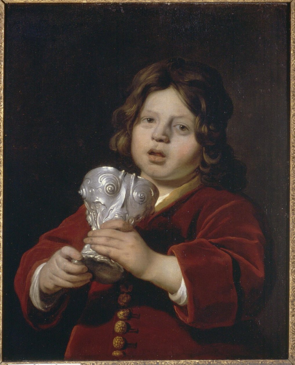 Retrato de un niño con una copa de plata de Bartholomeus van der Helst