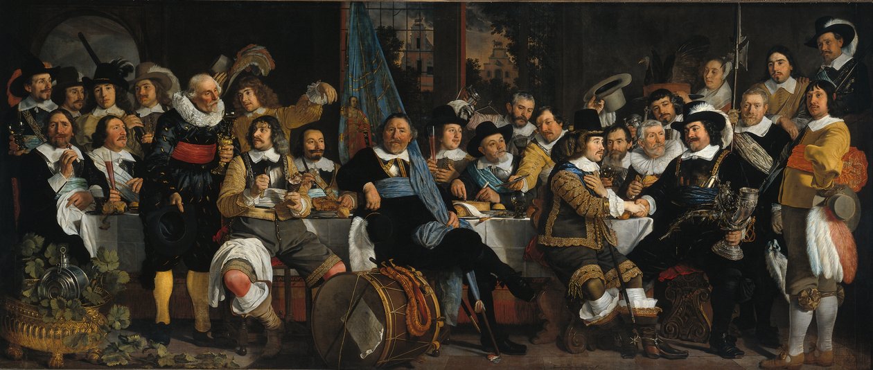 La celebración de la paz de Münster, 18 de junio de 1648, en la sede de los ballesteros civiles de Bartholomeus van der Helst