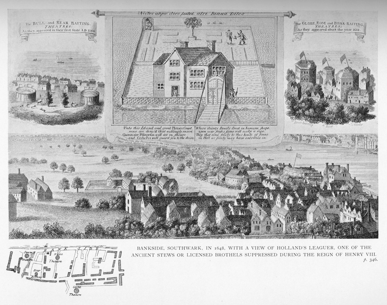 Bankside, Southwark, Londres, en 1648, 1818 1904 de Bartholomew Howlett
