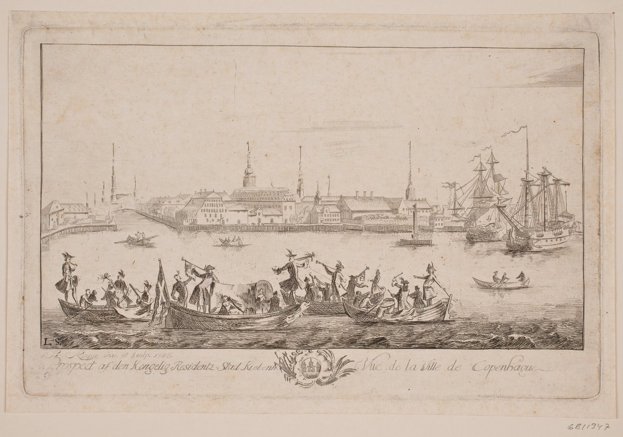 Vista de Slotsholmen desde el lago de Bartholomæus Roque