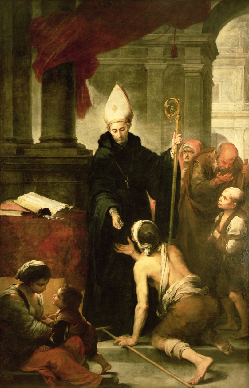 San Tomás de Villanueva distribuyendo limosnas, 1678 de Bartolomé Esteban Murillo