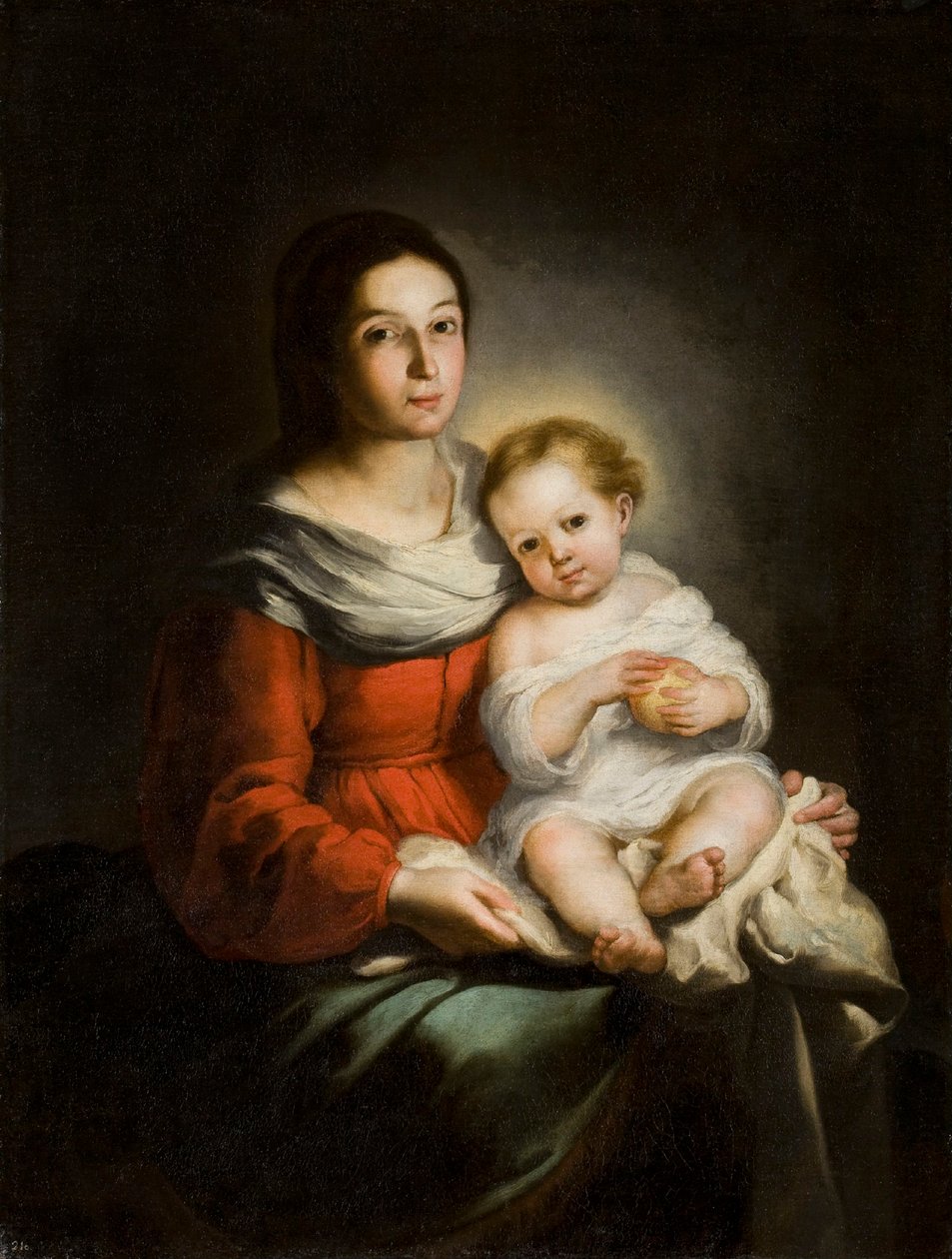 Virgen y niño, c. 1650 de Bartolomé Esteban Murillo