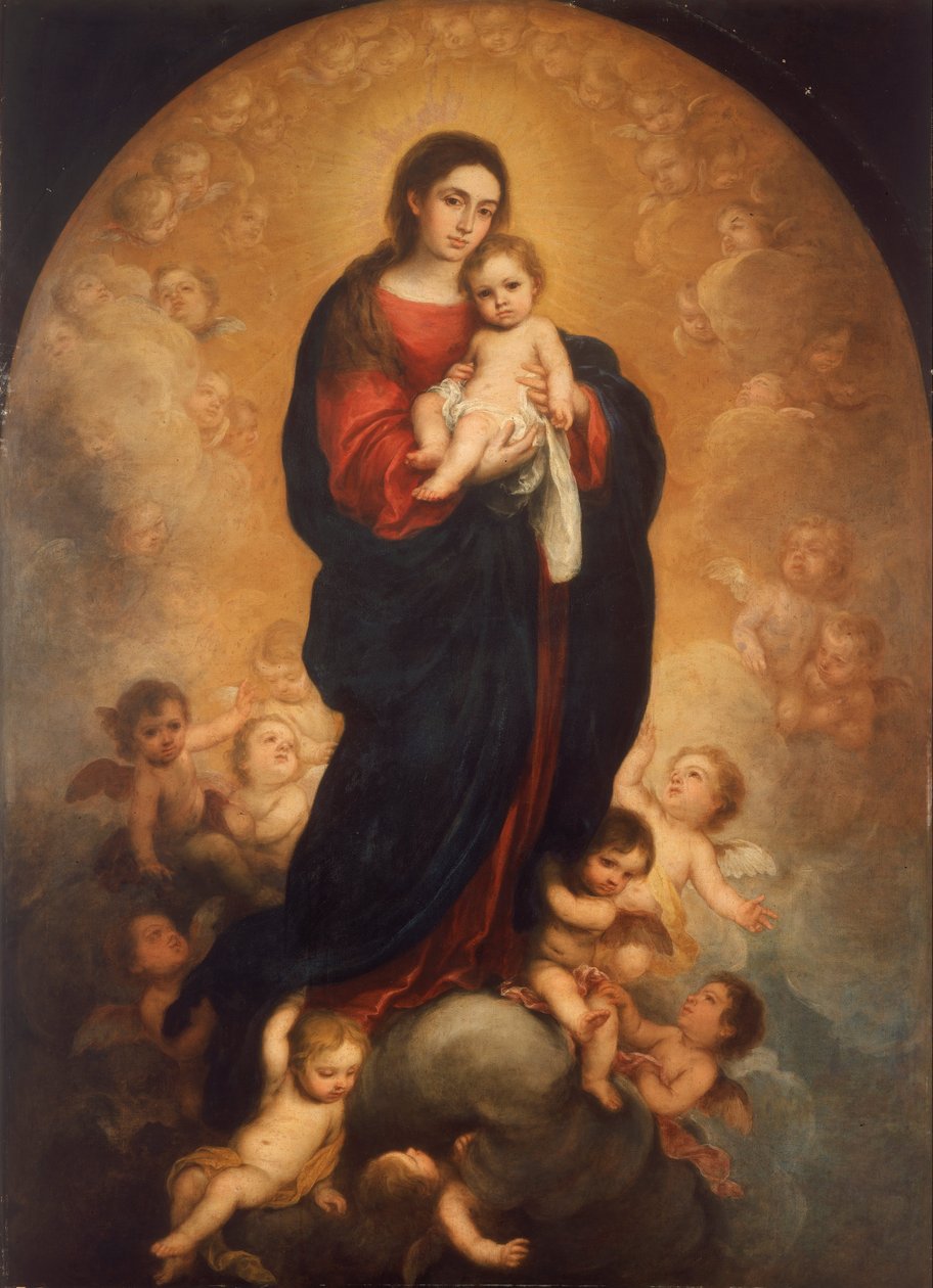 Virgen con el Niño en la Gloria de Bartolomé Esteban Murillo