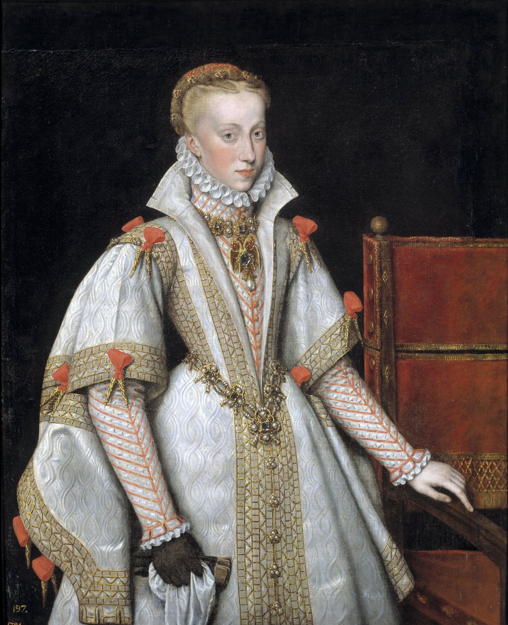 Retrato de Ana de Austria 1549-1580, Reina consorte de España, 1616 de Bartolomé González y Serrano