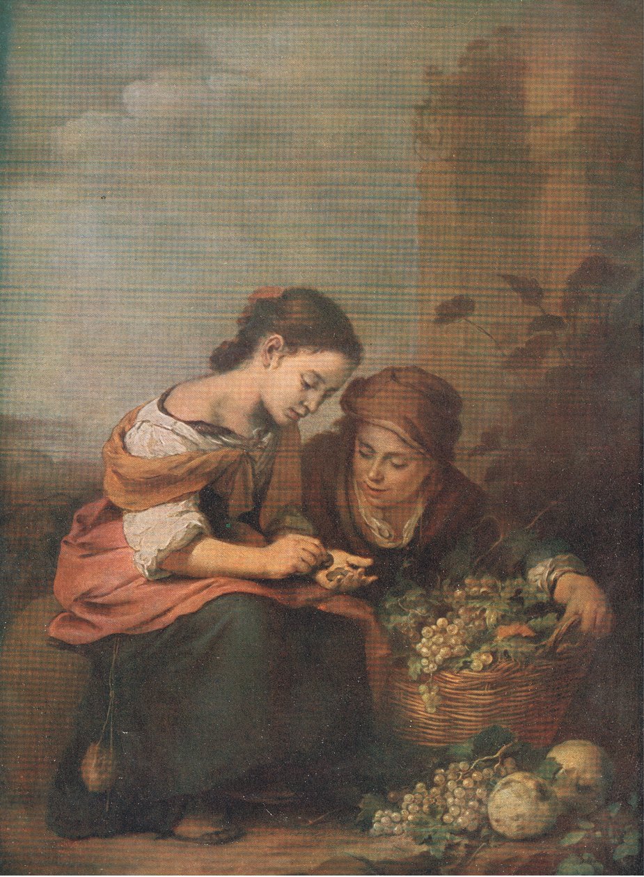 Vendedores de frutas contando su dinero, Bibbys Annual, 1916-17 de Bartolome Esteban after Murillo