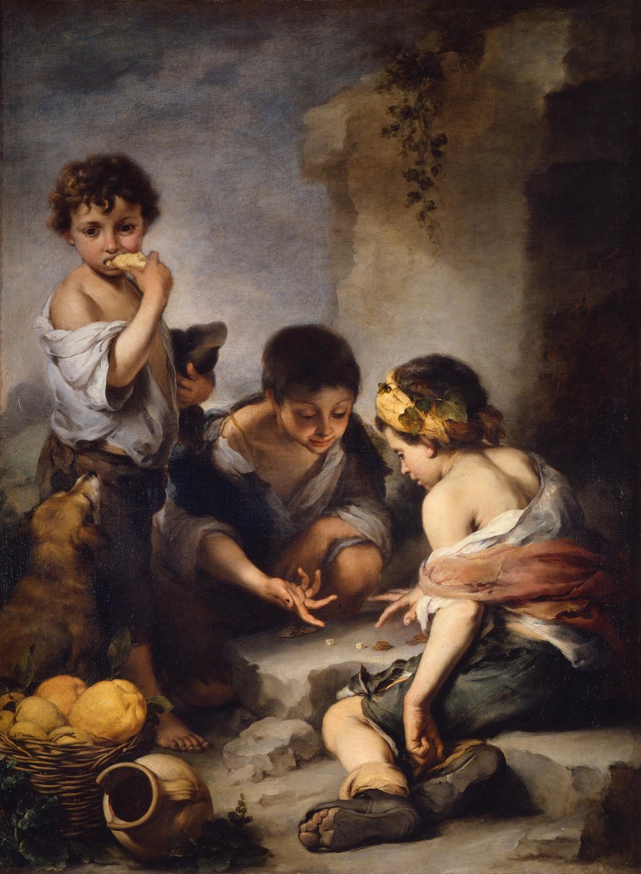 Niños jugando a los dados de Bartolomé Esteban Murillo