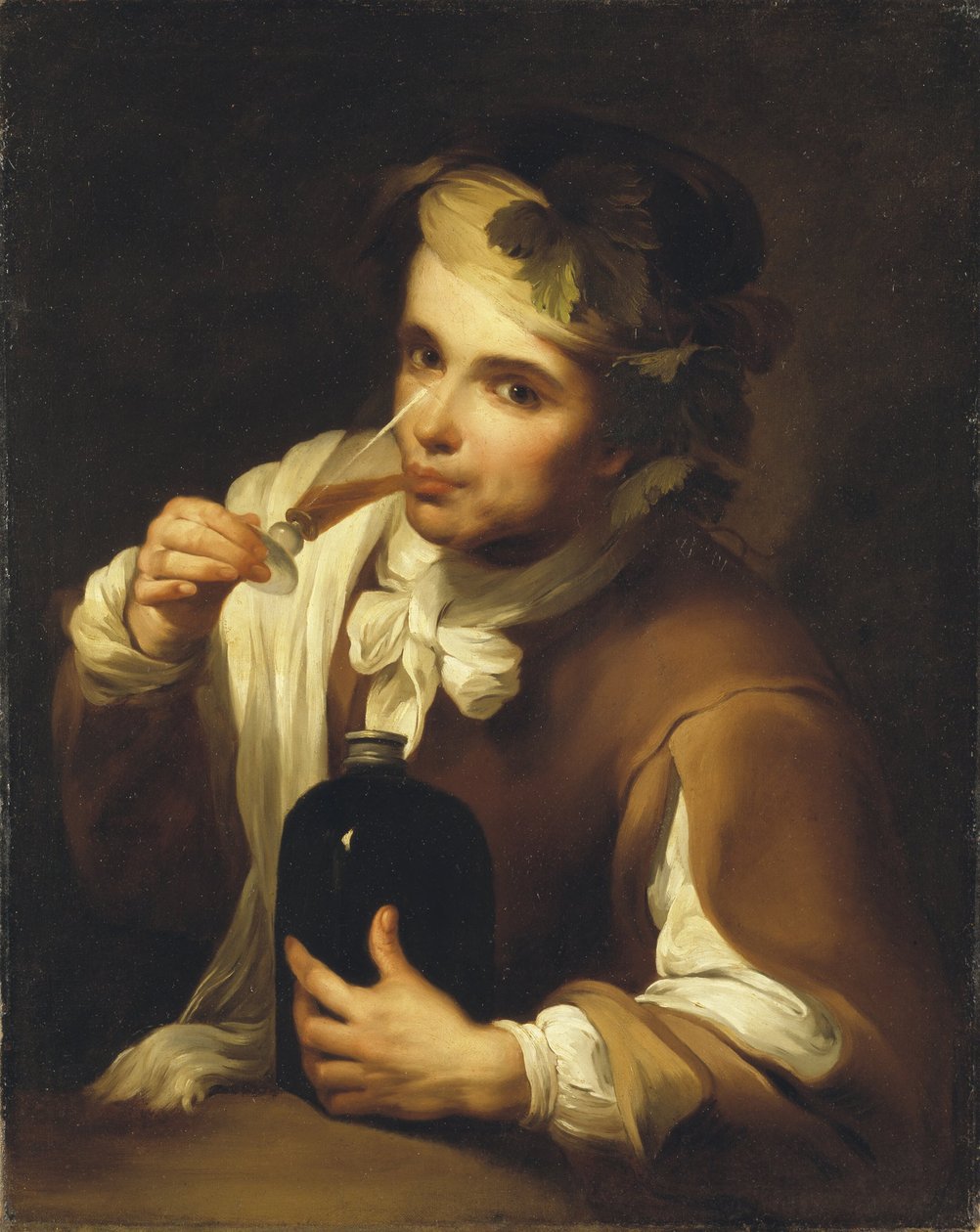 Joven bebiendo vino de Bartolomé Esteban Murillo