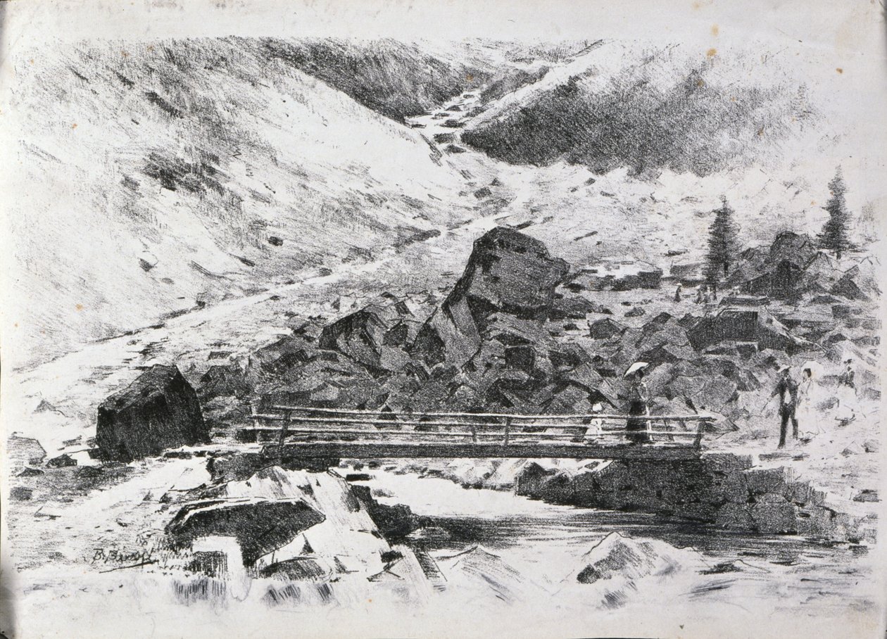 Puente sobre torrente de alta montaña de Bartolomeo Bezzi