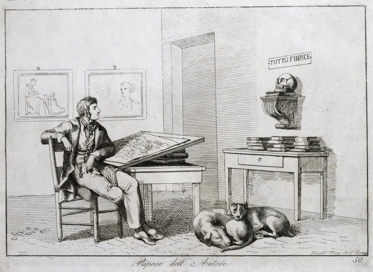 El descanso del artista, 1815 de Bartolomeo Pinelli